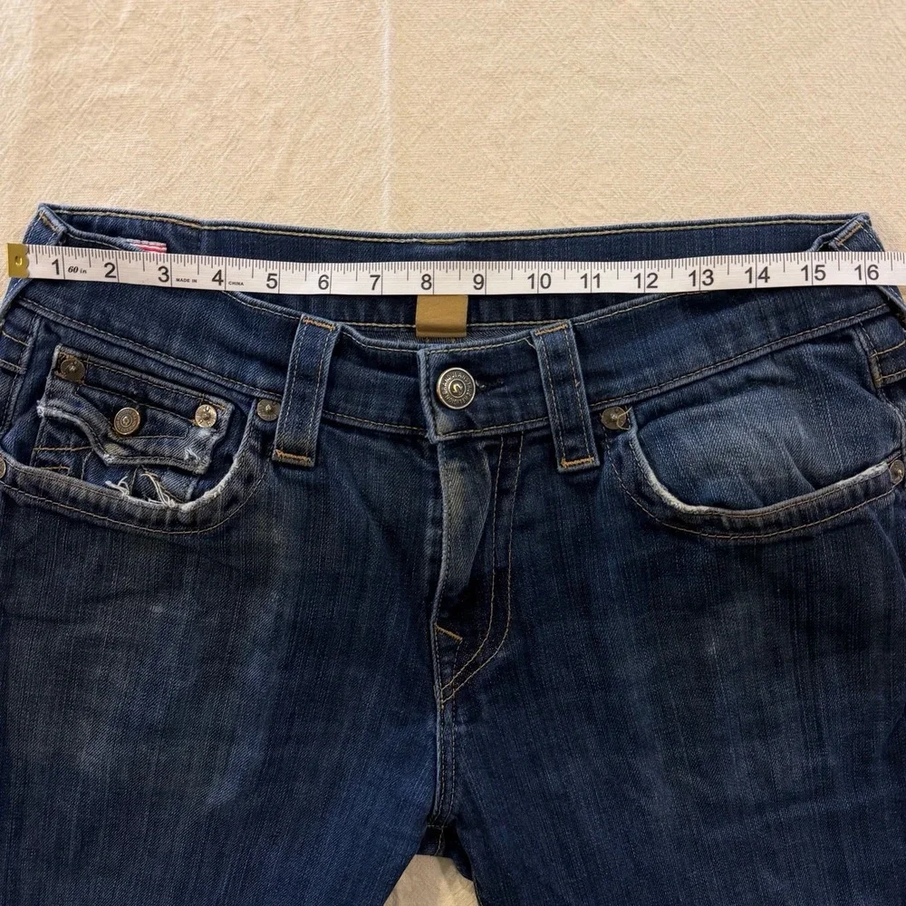True Religion Jeans Mens Tag 31x32 Blue Geno Straight Slim Fit Denim Stretch USA